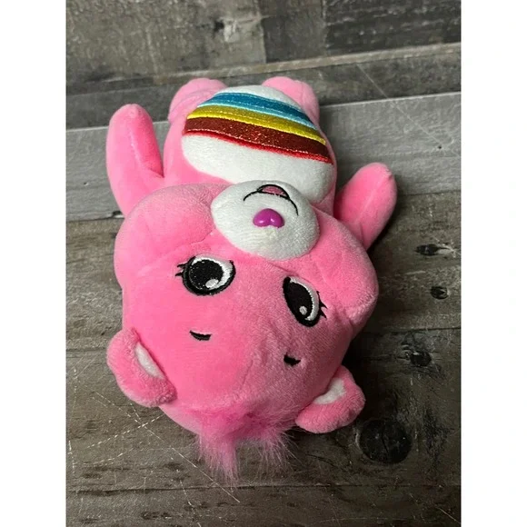 Care Bears Cheer Bear Plush Toy Pink Rainbow Belly Badge Glitter Heart Feet 2022 - Picture 8 of 10